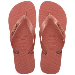 Women's Top Logo Metallic Flip Flops