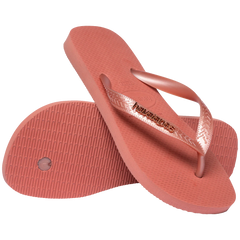 Women's Top Logo Metallic Flip Flops